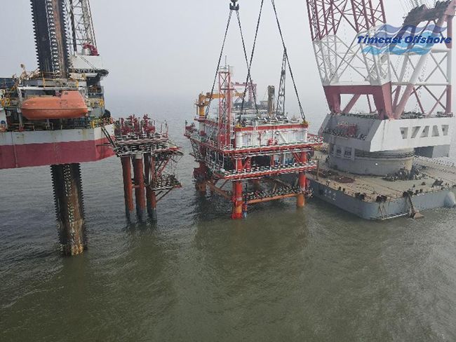 冀東油田（新建導（dǎo）管（guǎn）架和海上簡易生產平台的安裝（zhuāng））項目進展順（shùn）利